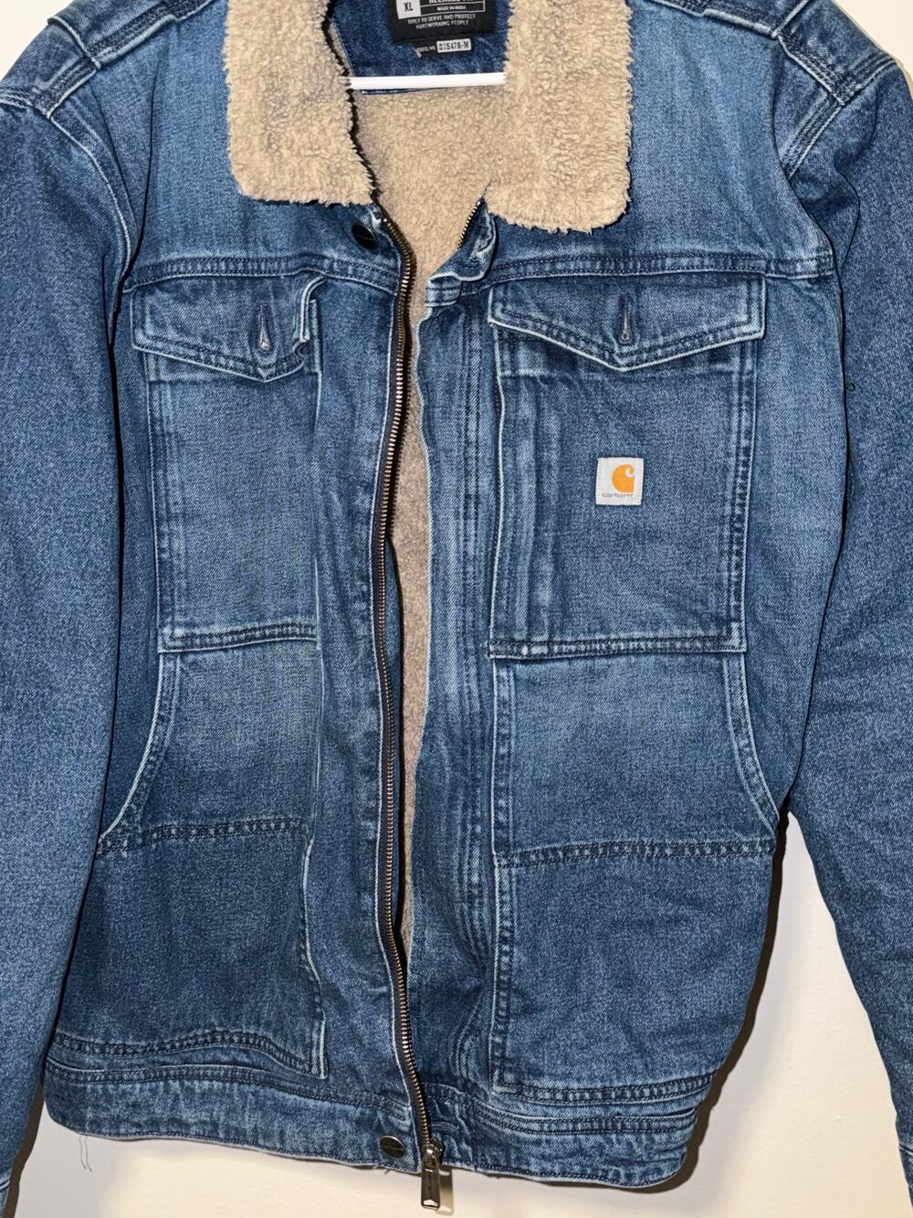Carhartt Denim Jacket / Blue / Relaxed Fit / Sherpa Lined / XL - Picture 3 of 14